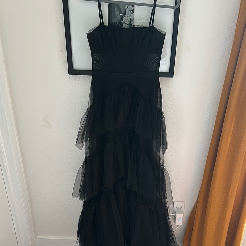 BCBGMaxAzria Black Tiered Maxi Dress